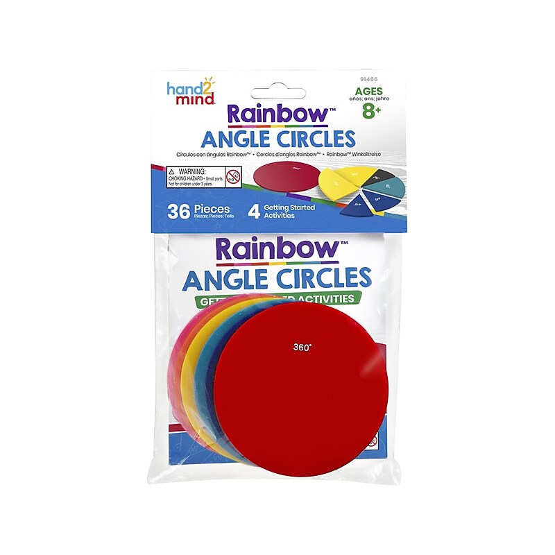 hand2mind Rainbow Angle Circles, 36 Pieces/Pack (91486) image 1