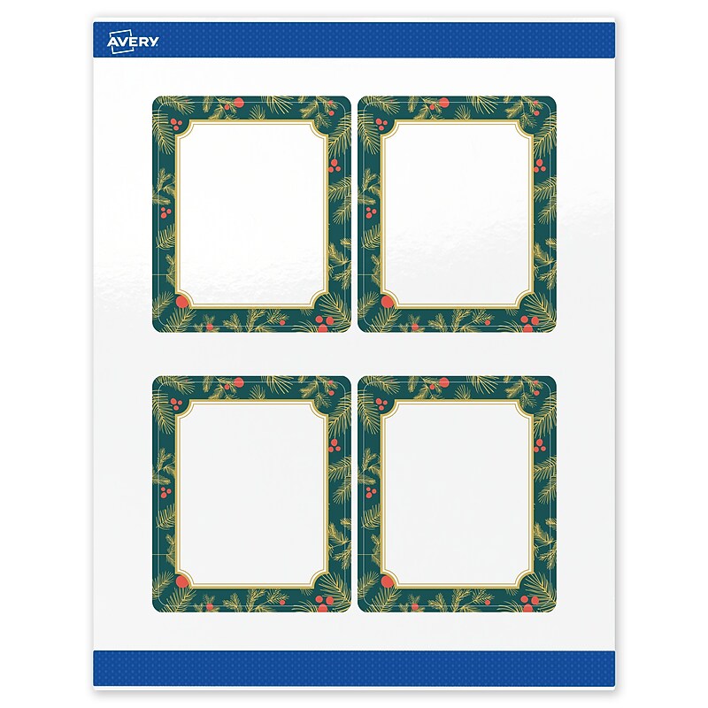 Avery Rectangle Multipurpose Labels, 4" x 3-1/3", White, 40/Pack (19479370490) image 1