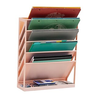 Mind Reader 5-Compartment Plastic Mountable Wall File, Black