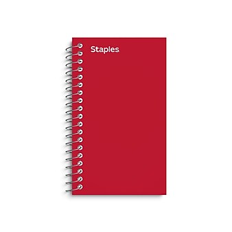 Staples® Memo Books, 3" x 5", College Ruled, Assorted Colors, 75 Sheets/Pad, 5 Pads/Pack (TR11493)