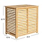 Household Essentials 2-Section Hamper with Lid, Bamboo, Natural (HE1172)~#|#~5679492B-4DF2-48F9-B0B6A5C4A5B2178D_sc7