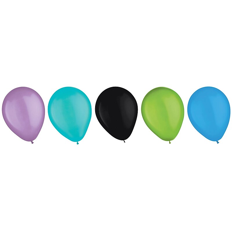 Party City Color Mix Balloons 11" Latex,  Cyber Brights, 15/Pack (AM111928) image 1