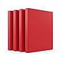 Staples 1/2" 3-Ring Non-View Binder, Red, 4/Pack (ST26852--4PK-VB)~#|#~56892A93-660F-4187-8C7DBA56FB7475DA_sc7