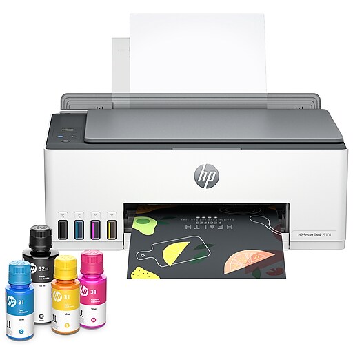 HP Smart Tank 5101 Wireless All-in-One Color Cartridge Free Ink Tank Printer, 3 Years of Ink Included, AI Enabled (1F3Y0A)
