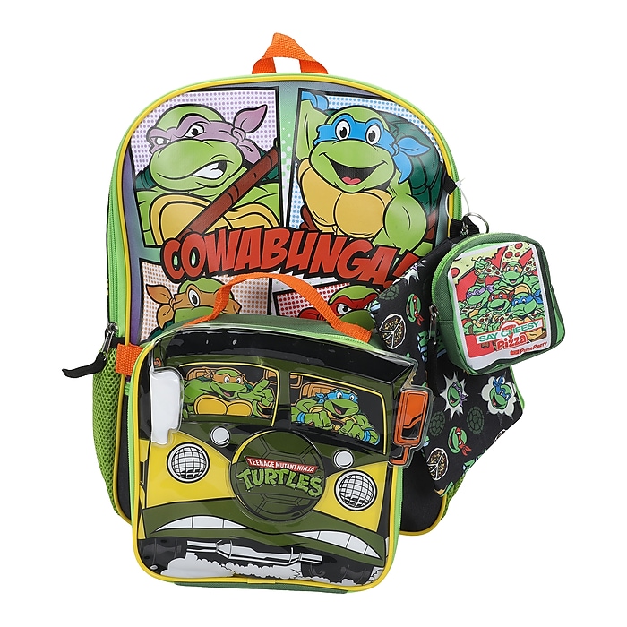 Bioworld Kids 5-Piece Teenage Mutant Ninja Turtles Backpack Set