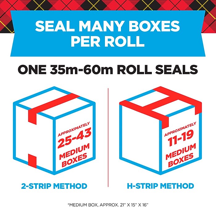 Scotch® Heavy Duty Shipping Packaging Tape 3850-21RD-3WC, 1.88 in x 54