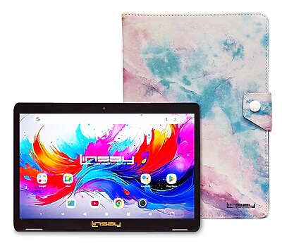 LINSAY F10 Series 10.1″ Tablet, Wi-Fi, Octa Core, 256GB eMMC, Android 15, Pink Marble Case (F10IPGCMPIPLUS) Sansujyuku sansujyuku.com