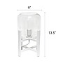 Creekwood Home 13.5" LED Table Lamp, White/Clear Glass (CWT-1000-WH)~#|#~56962C0C-06CC-4508-BF25FAD1FD9A92C2_sc7