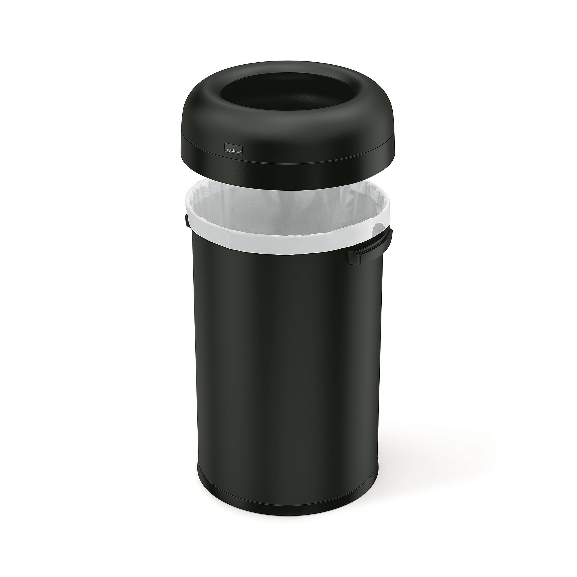 simplehuman Commercial Bullet Steel Trash Can with Open Lid, 21 Gallon, Matte Black (CW1494) Sansujyuku sansujyuku.com