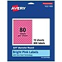 Avery Laser/Inkjet Round Multipurpose Labels, 0.75" Dia., Bright Pink, 800/Pack (94504)~#|#~569DF709-B8D9-447B-99C7C10ADBCADEE4_sc7
