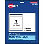 Avery Laser/Inkjet Multipurpose Labels, 8"  x 8", Matte White, 25/Pack (94108)~#|#~56A332E3-F895-4BBA-B98A37945CF9591C_sc7