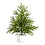Nearly Natural Artificial Real Touch Norfolk Island Pine in White Decorative Planter, 22" (T5383)~#|#~56A43CBB-96D1-455A-8CF2E5F0874302F7_sc7