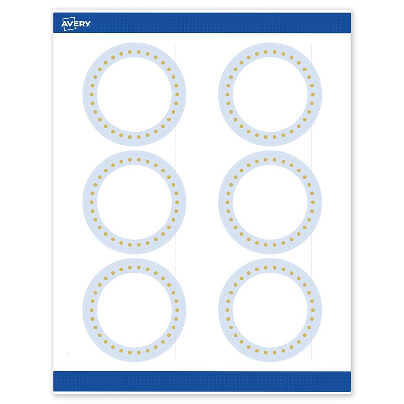 Avery Laser/Inkjet Circle Multipurpose Labels, 3" Dia., White, 60/Pack (S00DMD) image 1