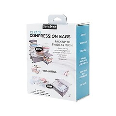 Samsonite 12-Piece Plastic Travel Pouch Set, Waterproof, Clear