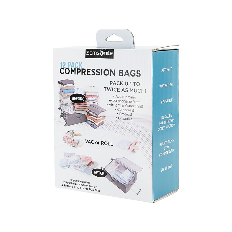 Samsonite 12-Piece Plastic Travel Pouch Set, Waterproof, Clear (51714-1212) image 1