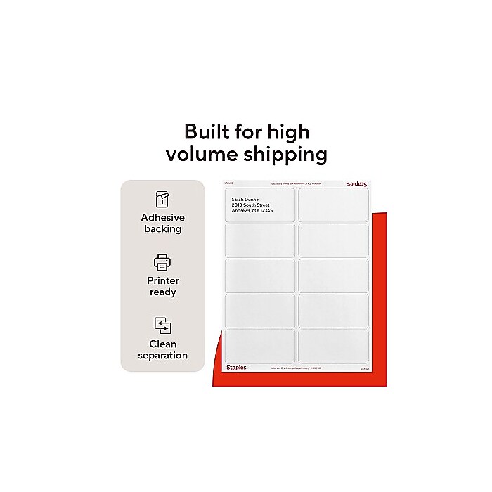 Staples Laser/Inkjet Shipping Labels, 2
