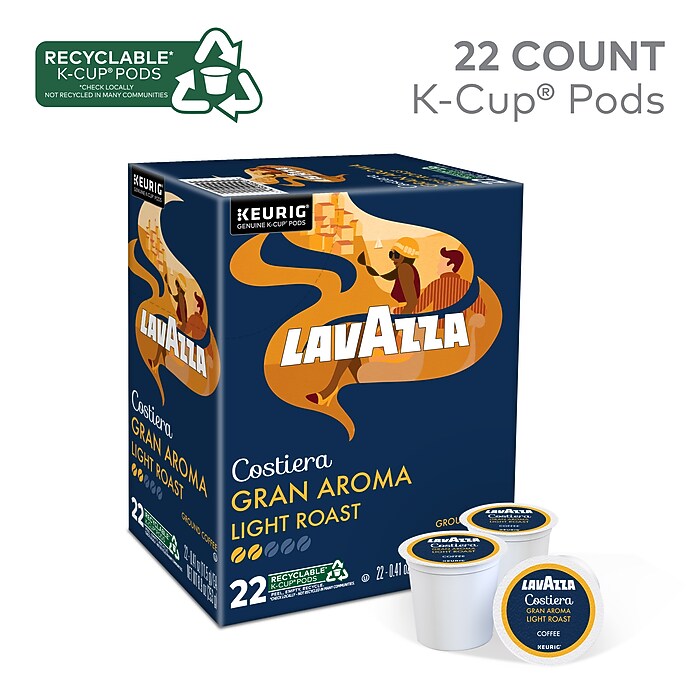 Lavazza Gran Aroma Coffee Keurig® K-Cup® Pods, Light Roast, 22/Box