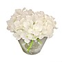 National Tree Company 8" White Hydrangea Bouquet in Glass Vase (MT81-7HYD20GWH)~#|#~56B9C30D-4637-4725-B0C90A97C373ADAE_sc7
