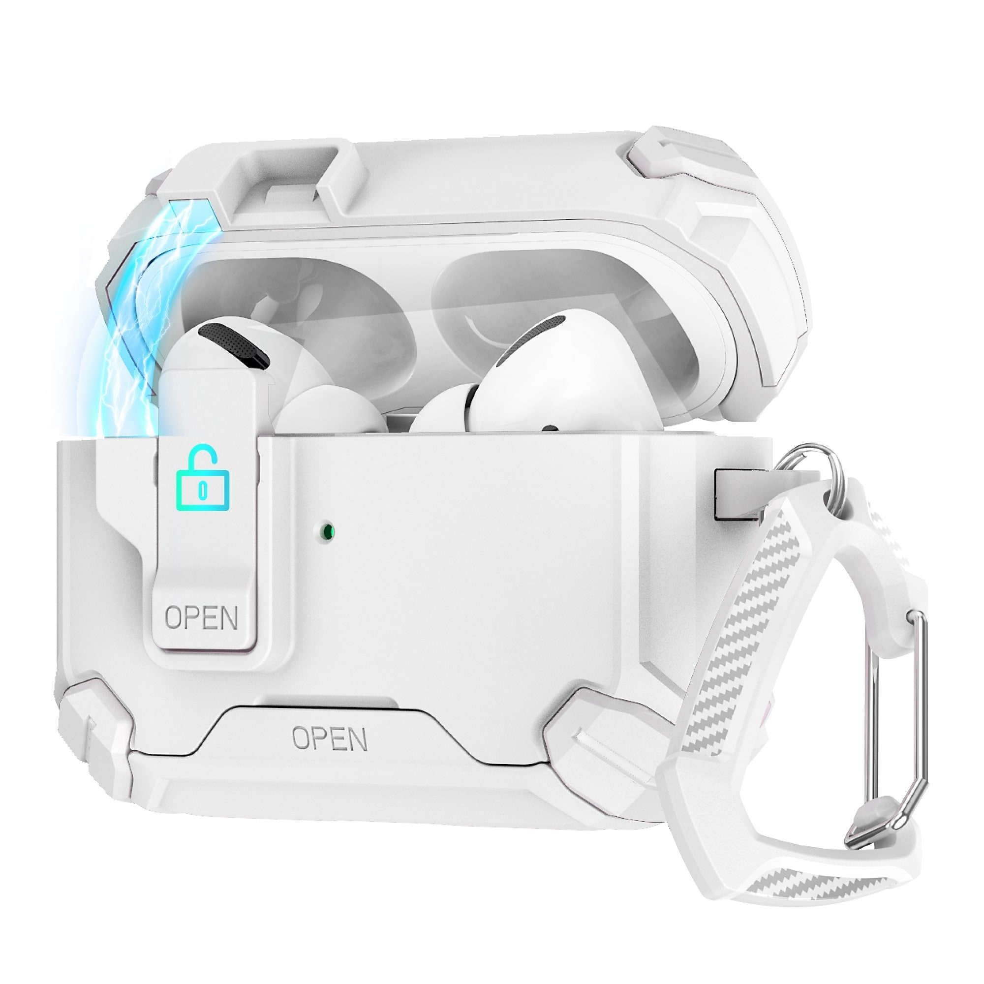SaharaCase Raider Series Heavy Duty Case Compatible with Magsafe for Airpods Pro 3, Secure Lock, White Stone (HP00218) Sansujyuku sansujyuku.com