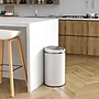 iTouchless Stainless Steel Round Sensor Trash Can with AbsorbX Odor Control System, White, 8 Gal. (MT08RW)~#|#~56BD6F4C-3BFF-4A93-8893A7B60857E9C3_sc7