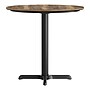 Flash Furniture TopGuard 31.25" Round Wood Dining Table with X-Base, Natural/Black Base (STRD31NATT2222)~#|#~56C121B9-EC63-495A-95FBBCC7BED6BC04_sc7