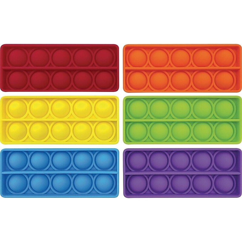 Teacher Created Resources Bubble Pop Ten Frames Counting Fidget Set, Assorted Colors, 6/Pack (20107) image 1