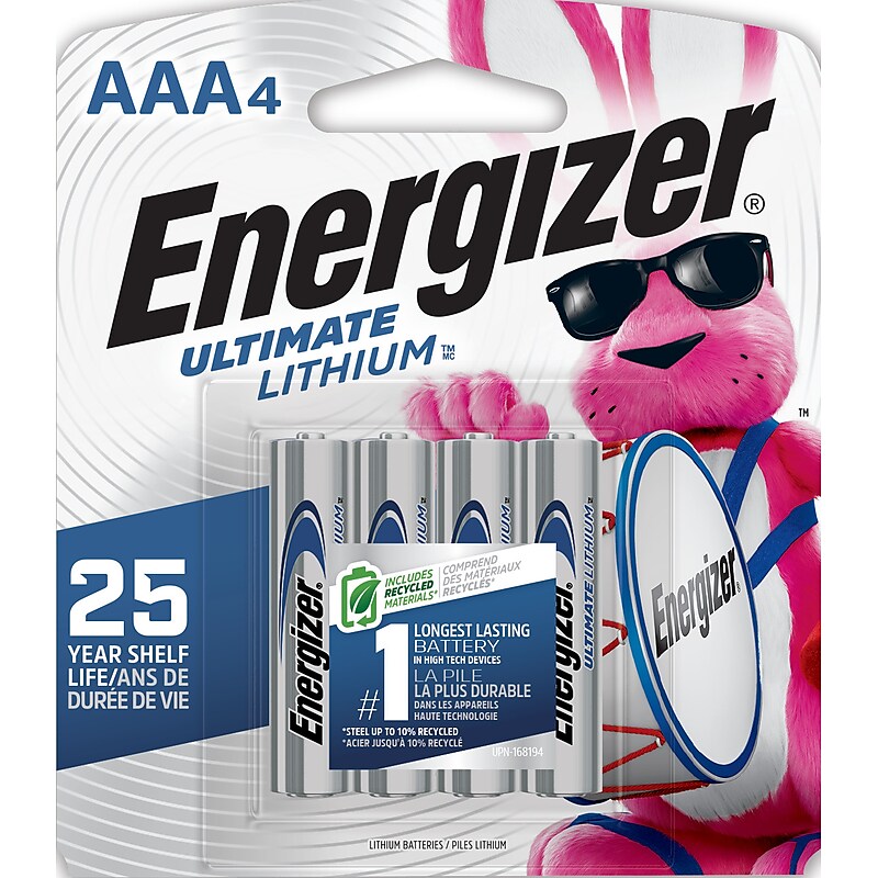 Energizer Ultimate Lithium AAA Batteries, 4/Pack (L92SBP-4) image 1