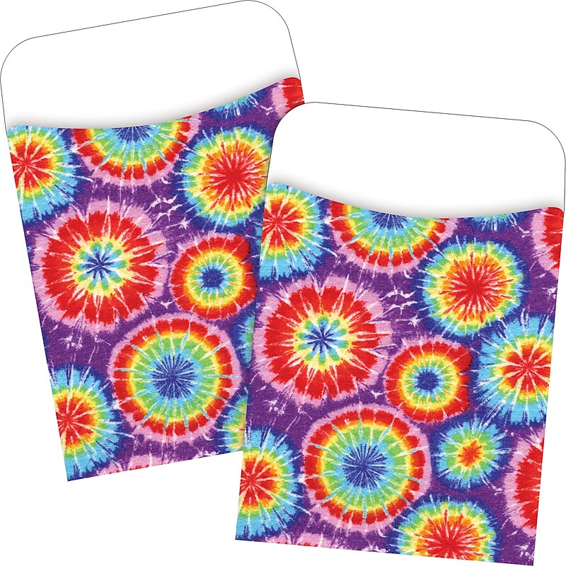 Barker Creek Tie-Dye Library Pockets, 5.125" x 3.5", 60/Set (BC3818) image 1