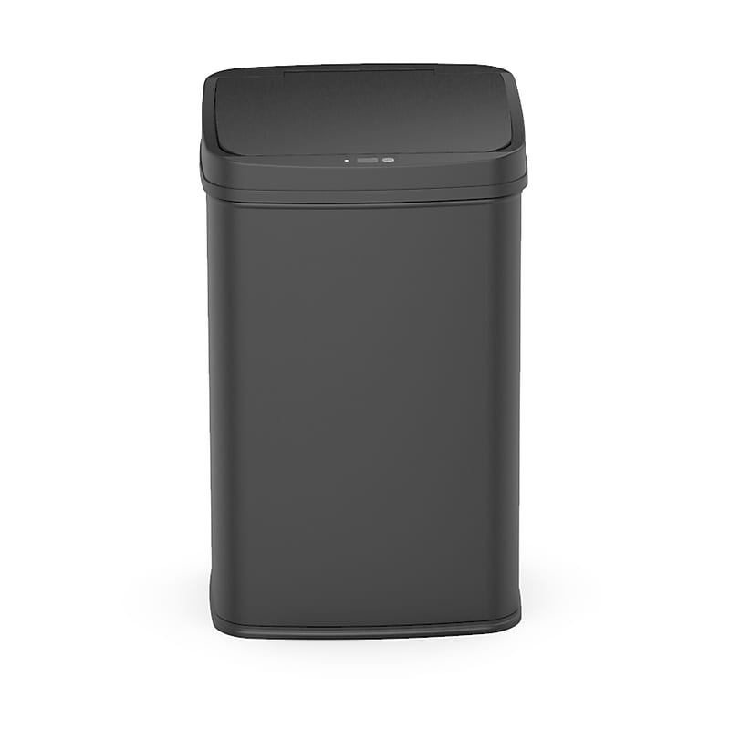 Nine Stars Stainless Steel Motion Sensor Trash Can, 13.2 Gallon, Black (DZT-50-28BSS) image 1