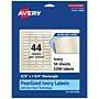 Avery Pearlized Ivory Rectangle Multipurpose Labels, 2/3" x 1-3/4", Ivory, 2200/Box (94209)~#|#~56D9D81D-2B35-4214-9870A993A5629A5A_sc7