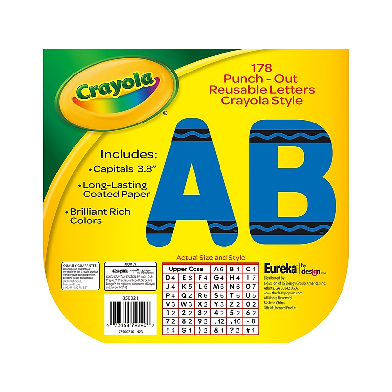 Eureka Crayola Punch-Out Reusable Letters, Blue, 178/Set (850021) image 1
