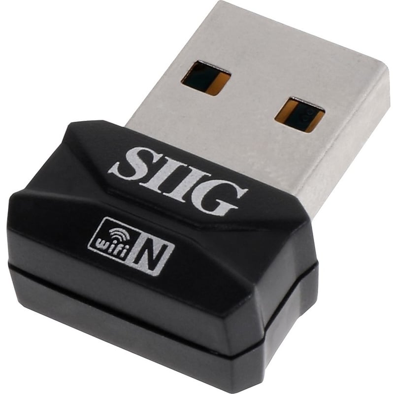 SIIG JU‑WR0112‑S2 Wi‑Fi 4 150 Mbps 2.4 GHz USB Wireless Adapter (JU‑WR0112‑S2) image 1
