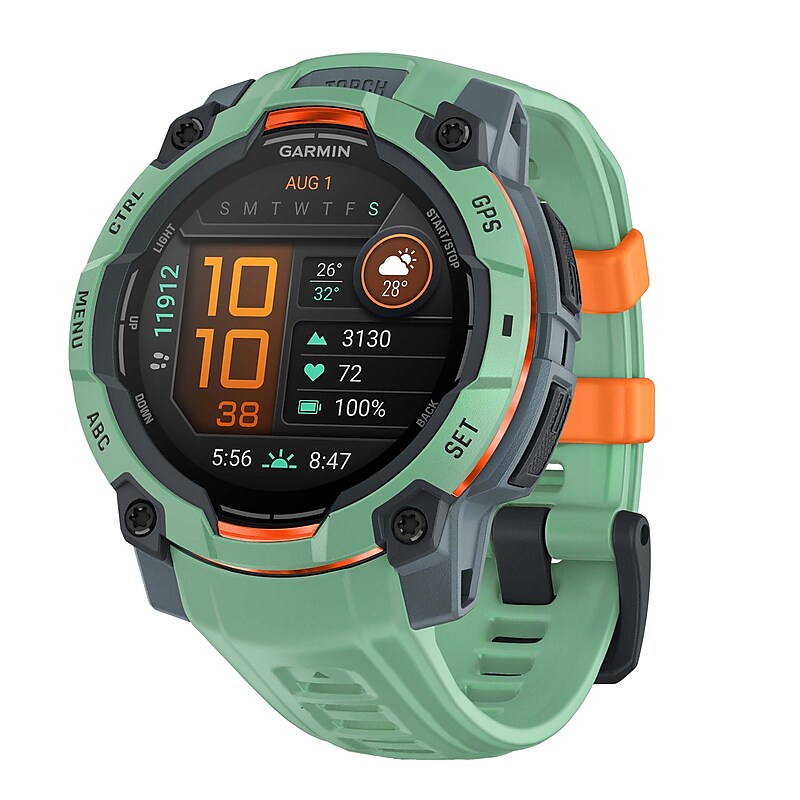 Garmin Instinct 3 AMOLED GPS Smartwatch, Neo Tropic, 45mm (GRM0293601) image 1
