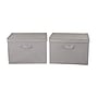 Household Essentials Large Folding Fabric Wide KD Storage Box With Lid, 12" x 18.5"x 15", 58 Qt., Gray, 2/Pack (7419-1)~#|#~56DF11BC-471C-4687-BF476A213A05D99C_sc7