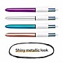 BIC 4-Color Shine Retractable Ballpoint Pen, Medium Point, 1.0mm, Assorted Colors, 3/Pack (MMMTP31-AST)~#|#~56DFAE52-0D00-4743-993C3982F21A9E47_sc7