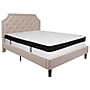 Flash Furniture Brighton Tufted Upholstered Platform Bed in Beige Fabric with Memory Foam Mattress, Queen (SLBMF3)~#|#~56E63B43-AF46-4380-B595D7CD7BA9D626_sc7