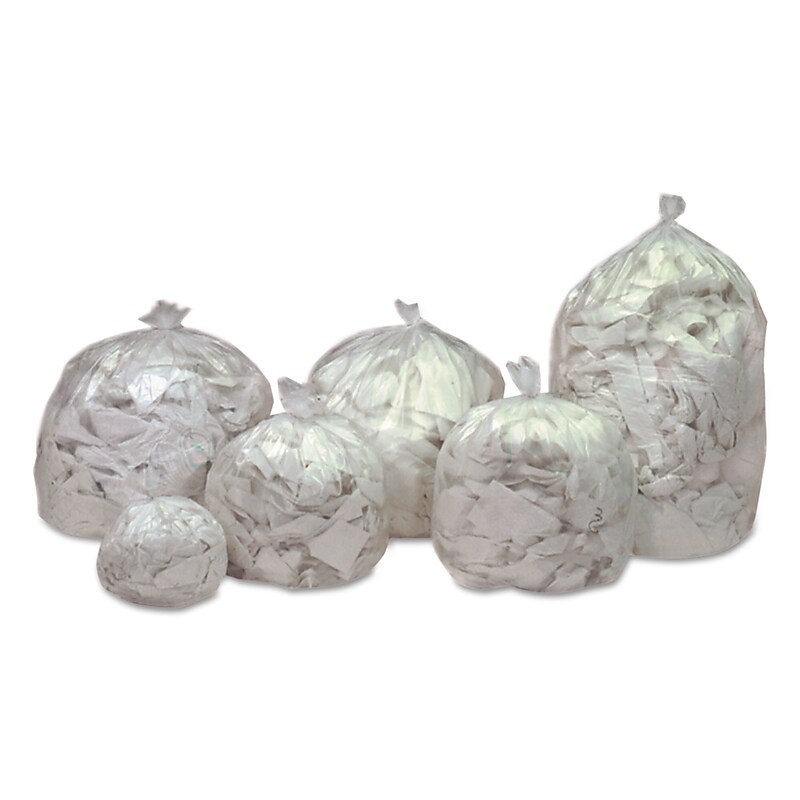 AbilityOne SKILCRAFT 55-60 Gallon Trash Bag, 38" x 58", Low Density, 1.5 mil, Clear, 100 Total Bags (8105-01-517-1373) image 1