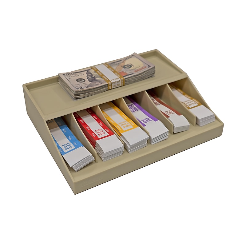 CONTROLTEK Single Level Rack, 6 Compartments, Beige (500014) image 1