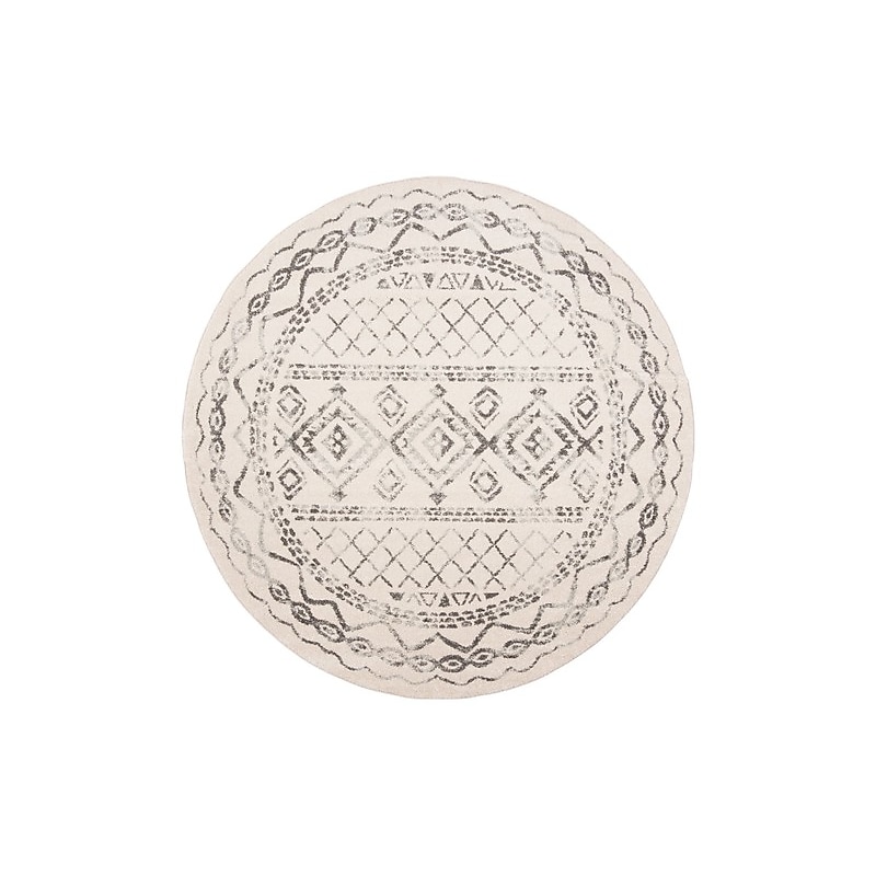 Safavieh Tulum Collection 8' Round Indoor Area Rug, Machine Made, Ivory/Grey (TUL268A-8R) image 1