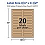 Avery Laser/Inkjet Rectangle Multipurpose Labels, .75" x 3.5", Kraft Brown, 500 Labels/Pack ( 94217)~#|#~56EB671A-19A1-4A57-A2E003B530E89776_sc7