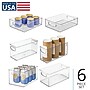iDESIGN Small Stackable Plastic Storage Bin with Handles, Clear, 6/Pack (95583N)~#|#~56EE6F0F-6503-455E-916FA39244547957_sc7