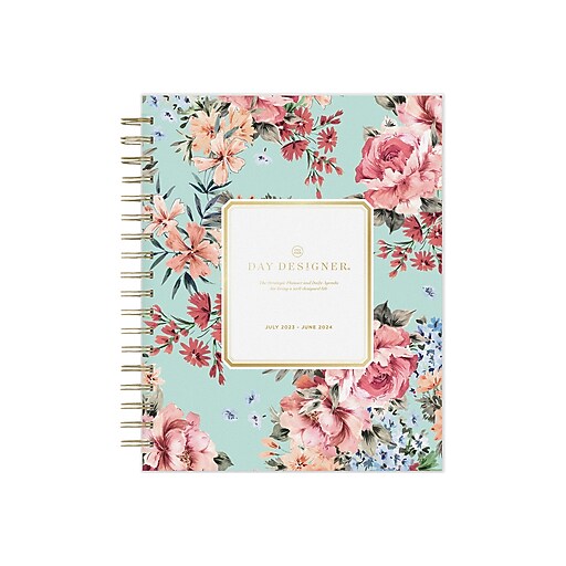 20232024 Blue Sky Day Designer Romance Mint 8" x 10" Academic Daily