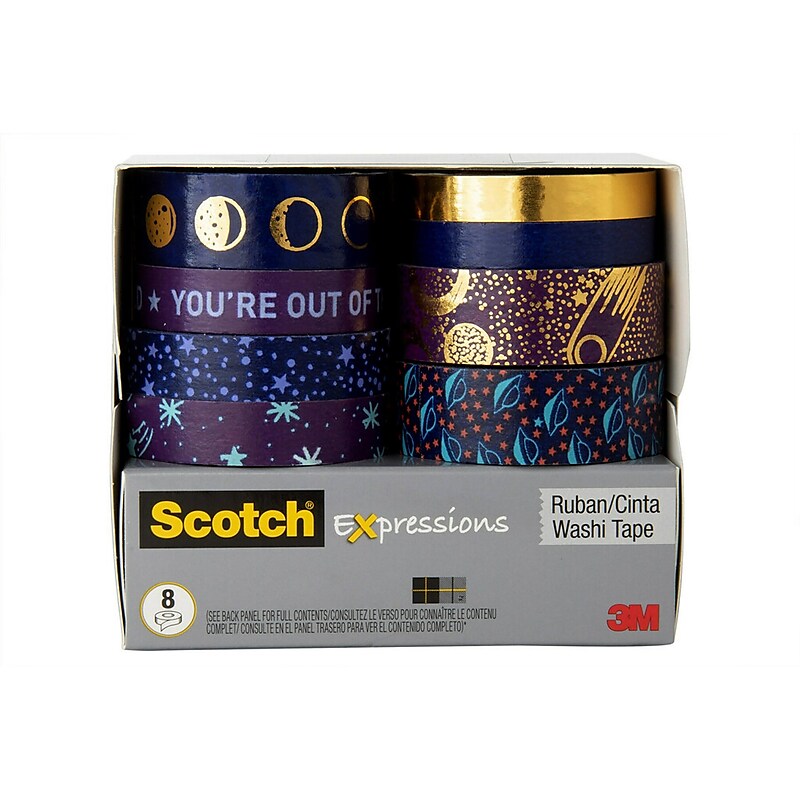 Scotch® Expressions Washi Tape, Assorted Sizes, 8 Rolls/Pack (C1017-8-P17) image 1