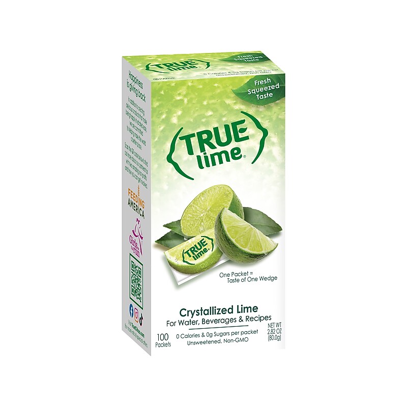 True Lime Zero-Calorie Sugar-Free Crystallized Lime, 0.03 oz., 100 Packets/Box (33506) image 1