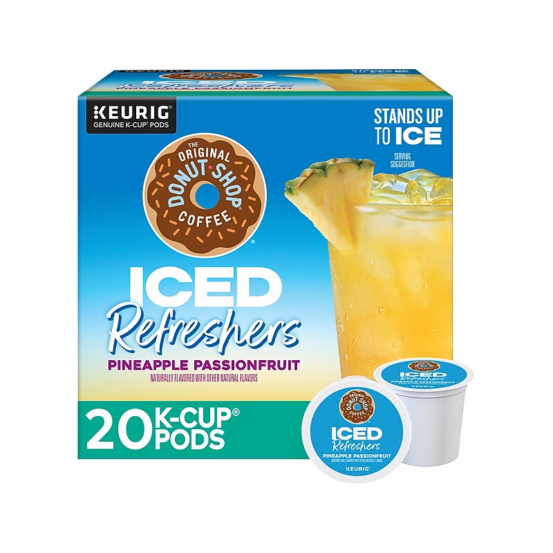 The Original Donut Shop Iced Refreshers Pineapple Passion Fruit, Keurig® K-Cup® Pods, 20/Box (5000379381) image 1