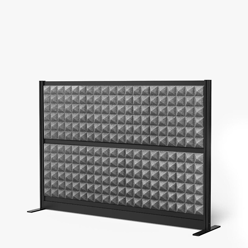 Luxor Studio Modular Wall Room Divider System Acoustic Panel, 48" H x 70" W, Freestanding, Gray, PET (PPWL001) image 1