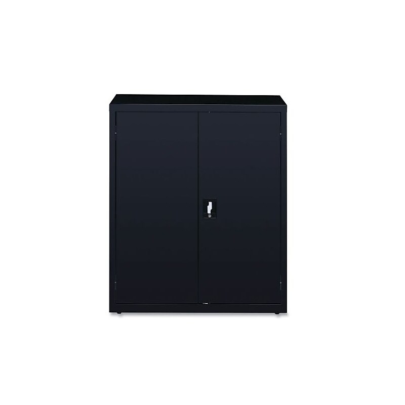 OIF 42"H Steel Storage Cabinet with 3 Shelves, Black (CM4218BK) image 1