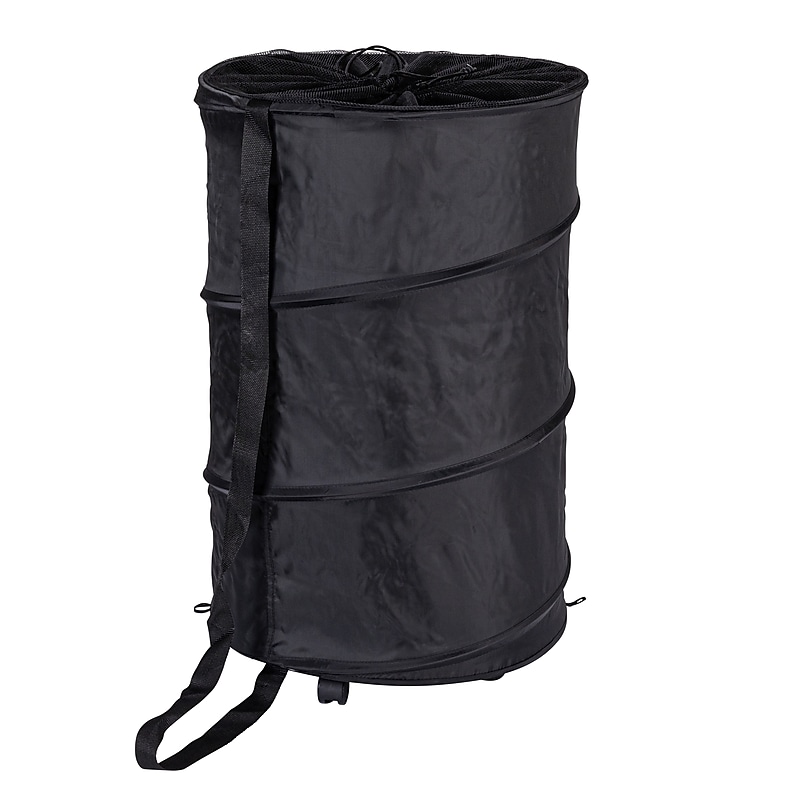 Household Essentials Collapsible Rolling Hamper, Black (HE1092) image 1