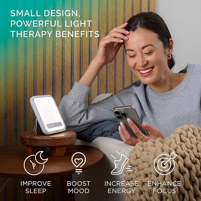 Verilux HappyLight Mini Light Therapy Lamp, White (VT54WW6) | Staples