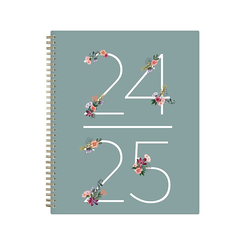 2024-2025 Blue Sky Greta 8.5" x 11" Academic Weekly & Monthly Planner, Plastic Cover, Green (136479-A25) image 1
